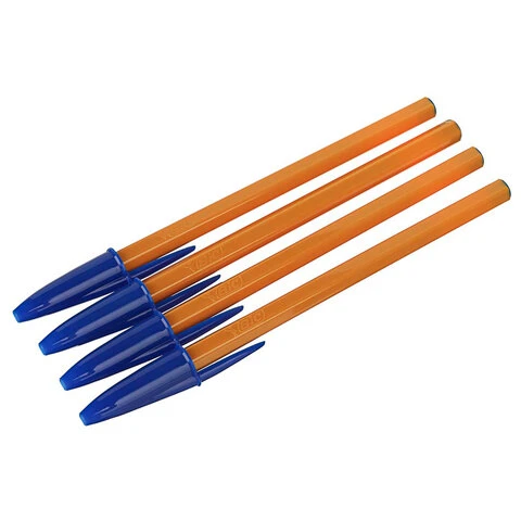 Ручки шариковые BIC "Orange Original Fine", НАБОР 4 шт., СИНИЕ, узел Ручки шариковые BIC "Orange Original Fine", НАБОР 4 шт., СИНИЕ, узел