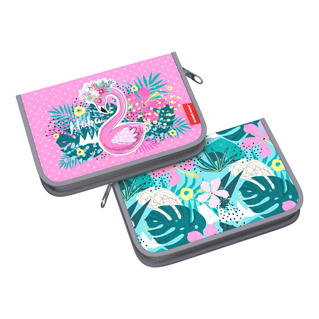 Пенал-книжка с наполнением Erich Krause 135x205x30мм Rose Flamingo