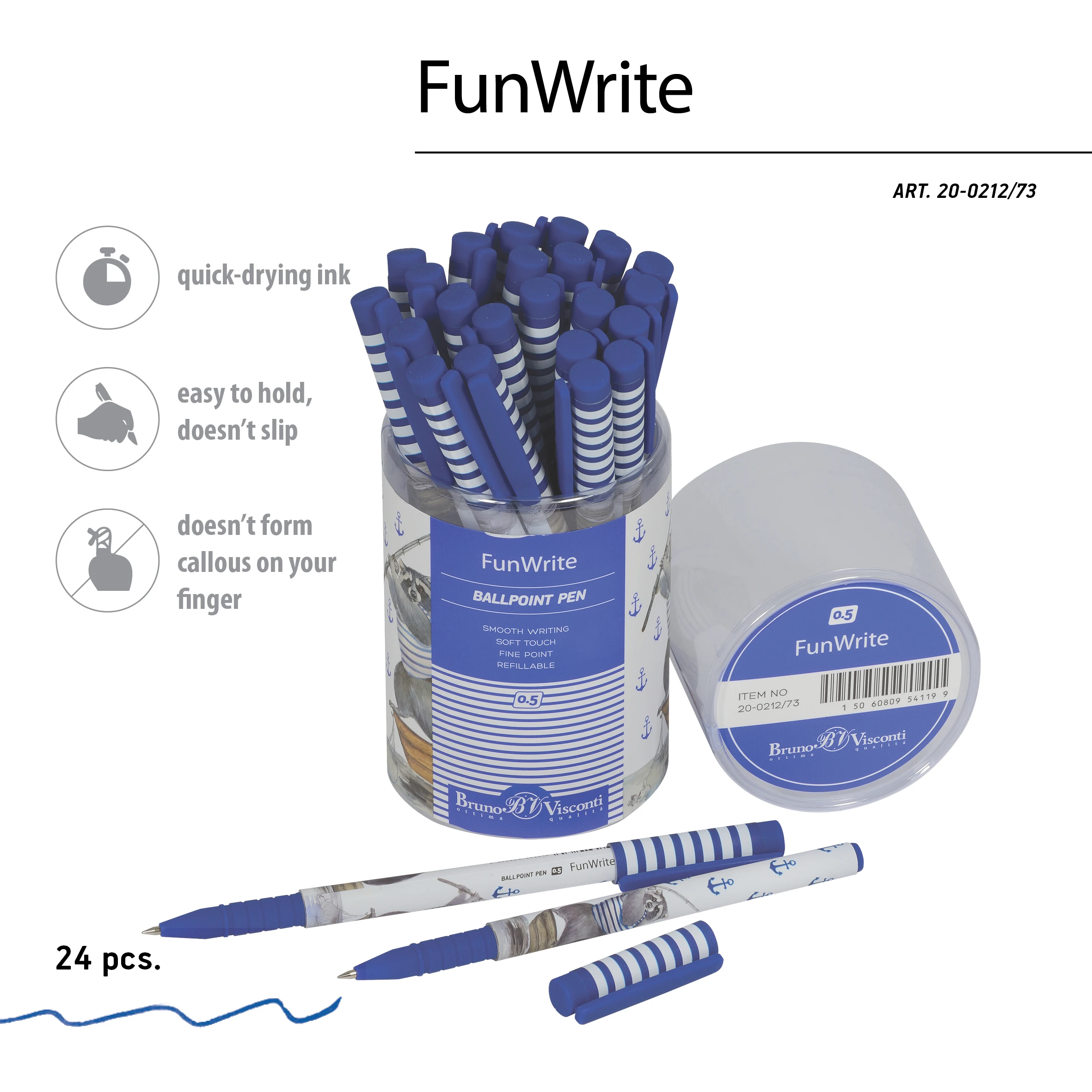 РУЧКА "FunWrite. Енот-рыбак" ШАРИКОВАЯ, 0.5 ММ, СИНЯЯ РУЧКА "FunWrite. Енот-рыбак" ШАРИКОВАЯ, 0.5 ММ, СИНЯЯ