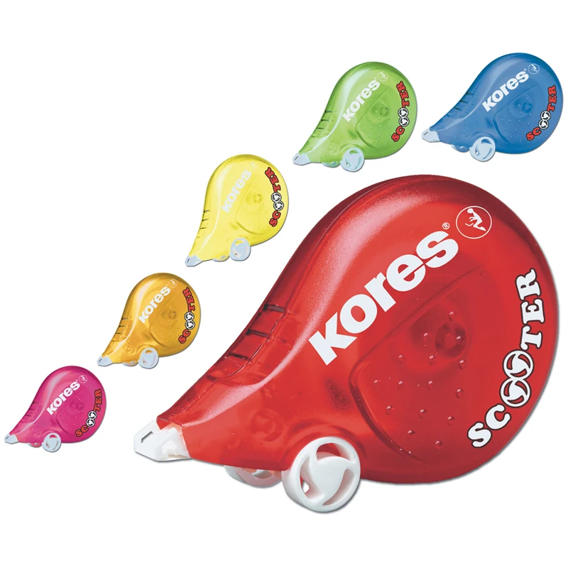 Корректирующая лента Kores "Scooter", 4,2мм*8м, ассорти, блистер, Корректирующая лента Kores "Scooter", 4,2мм*8м, ассорти, блистер,