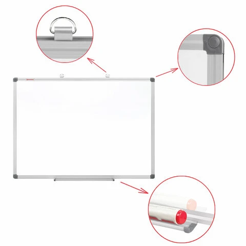Доска магнитно-маркерная 60х90 см, алюминиевая рамка, BRAUBERG