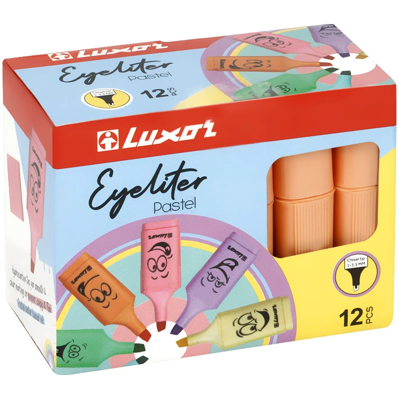Текстовыделители Luxor "Eyeliter Pastel" пастельный оранжевый, Текстовыделители Luxor "Eyeliter Pastel" пастельный оранжевый,