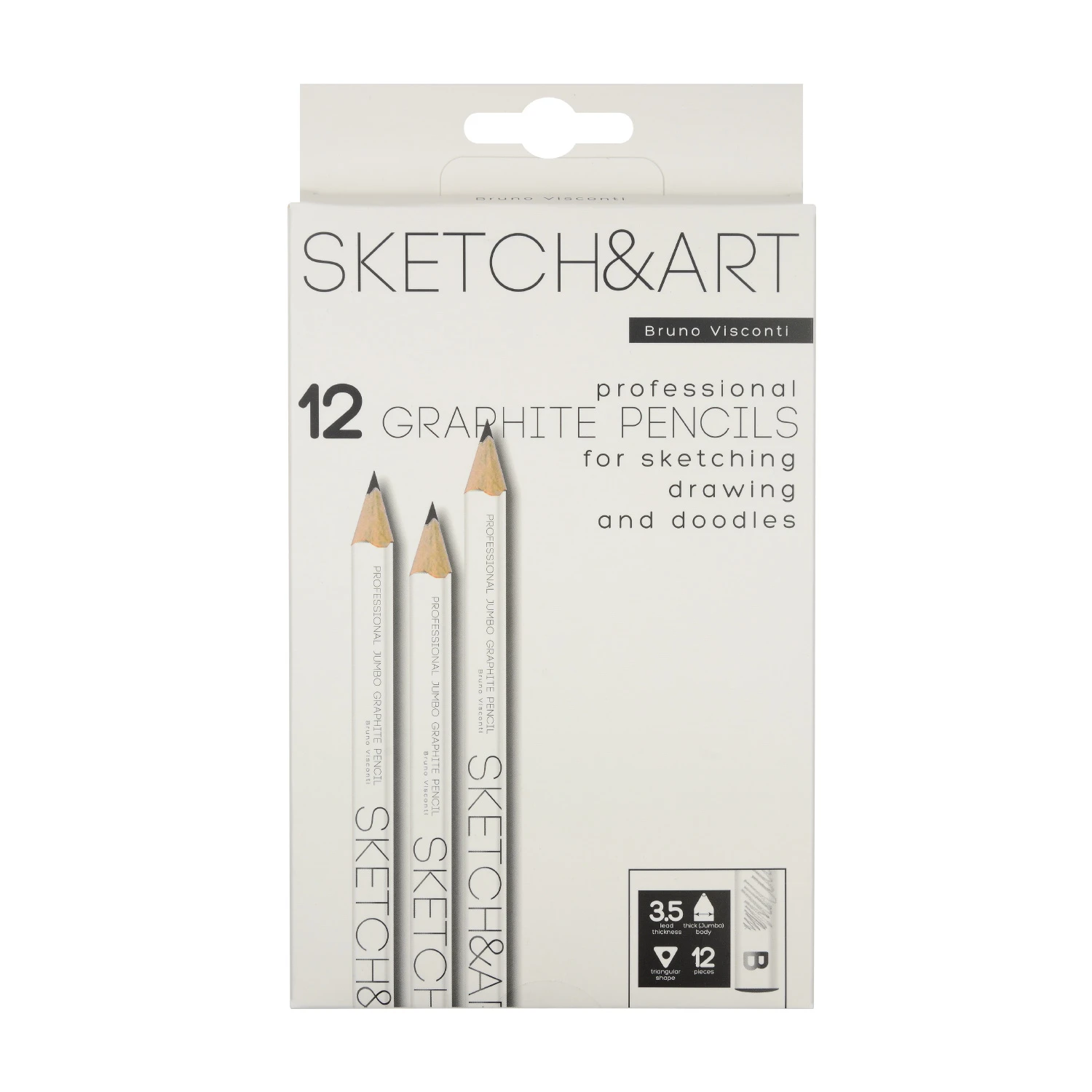 КАРАНДАШ ЧЕРНОГРАФИТОВЫЙ "Sketch&Art. Jumbo" В, 3,5 MM КАРАНДАШ ЧЕРНОГРАФИТОВЫЙ "Sketch&Art. Jumbo" В, 3,5 MM