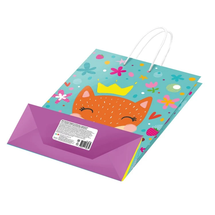 Пакет подарочный большой Лисичка, 250*350*100 мм.
