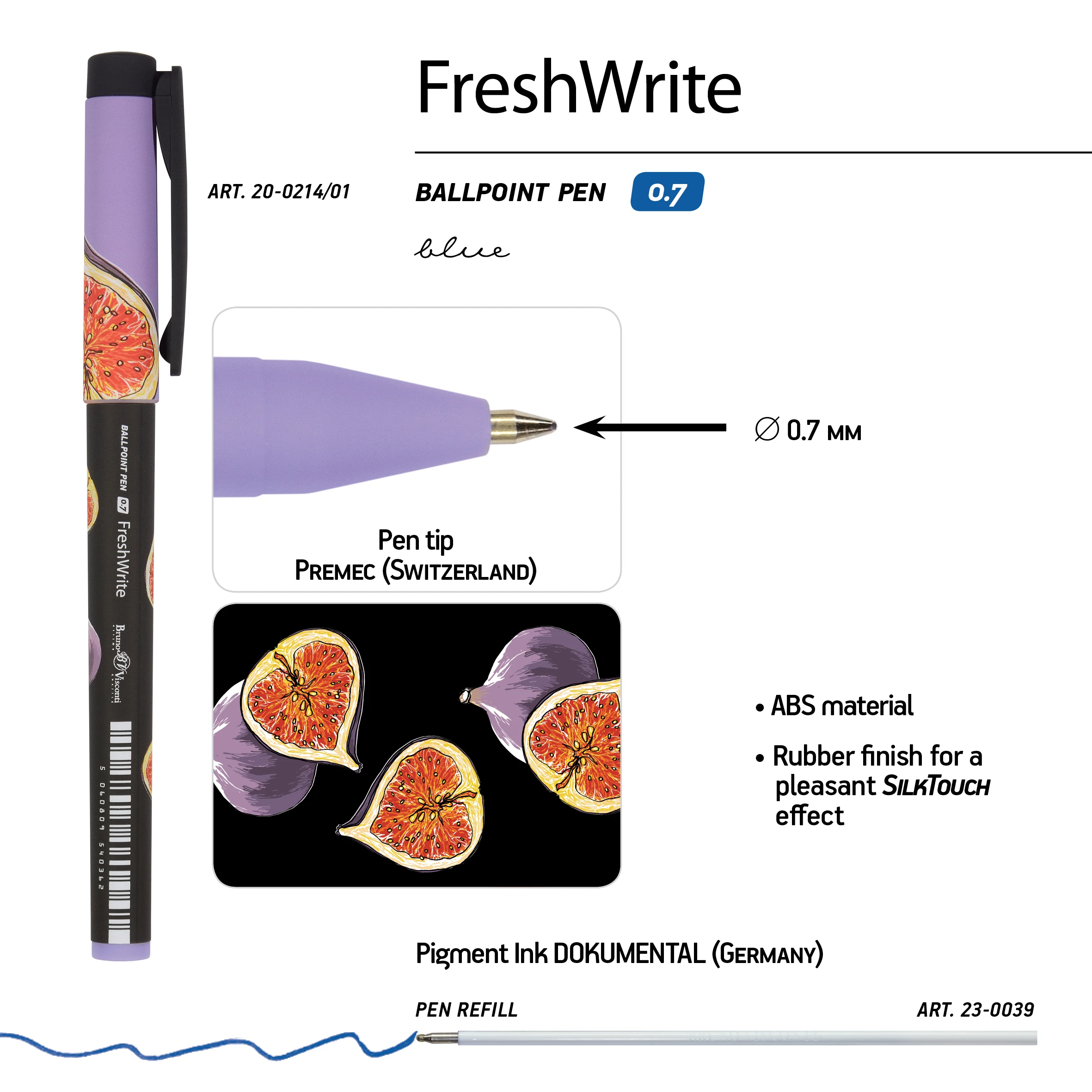 РУЧКА "FreshWrite. Fresh & fruity. Инжир" ШАРИКОВАЯ 0.7 ММ, СИНЯЯ РУЧКА "FreshWrite. Fresh & fruity. Инжир" ШАРИКОВАЯ 0.7 ММ, СИНЯЯ