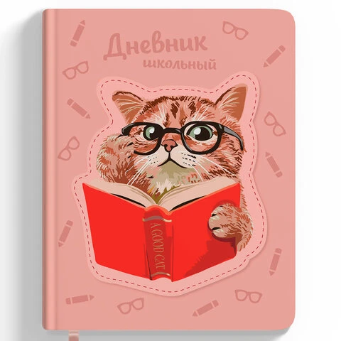 Дневник 1-11 класс 48 л., кожзам (твердая с поролоном), тиснение, аппликация,