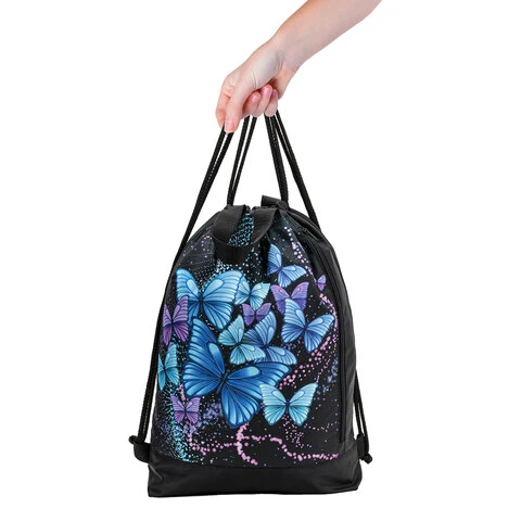 Мешок для обуви ЮНЛАНДИЯ, с ручками, боковой карман на молнии, 46х36 см,