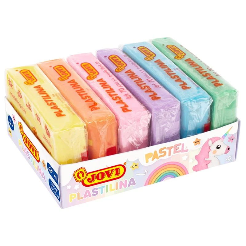 Пластилин JOVI, 6 пастельных цветов, 300г, растительный, картон. 70/6P Пластилин JOVI, 6 пастельных цветов, 300г, растительный, картон. 70/6P