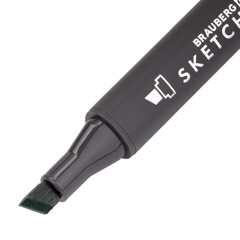 Маркер для скетчинга двусторонний 1 мм - 6 мм BRAUBERG ART CLASSIC, ИЗУМРУДНЫЙ