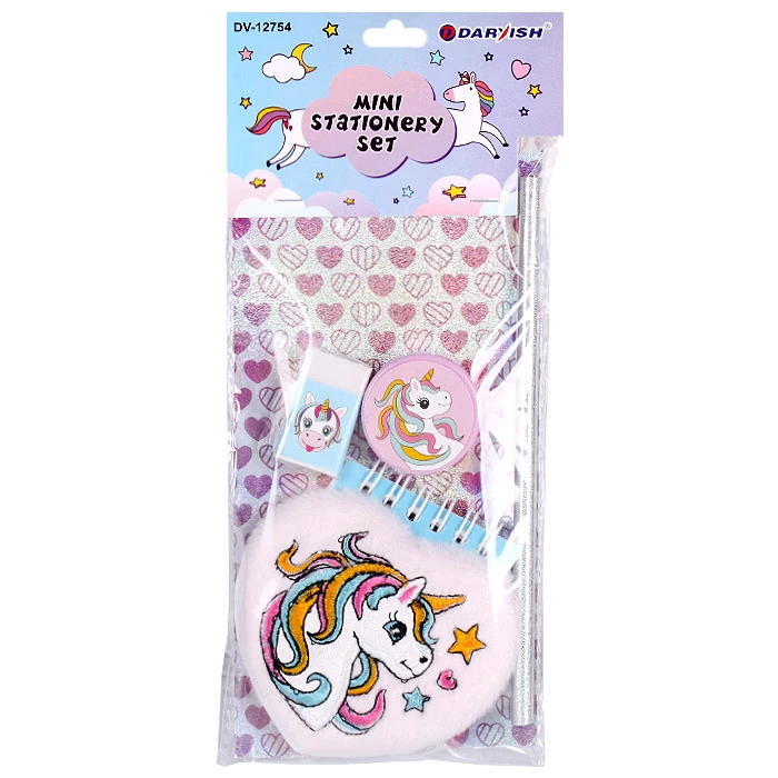 Набор канцелярский (блокнот мех., карандаш, ластик, точилка) Единорожка Набор канцелярский (блокнот мех., карандаш, ластик, точилка) Единорожка