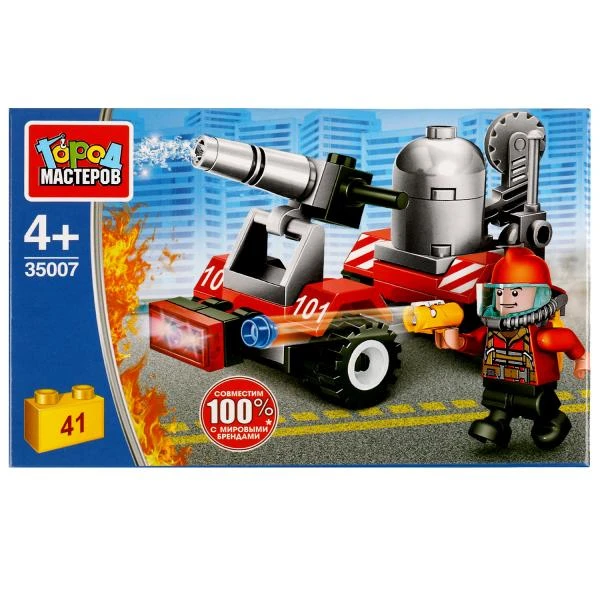 Конструктор ПОЖАРНЫЙ на машине, 41дет. Город мастеров