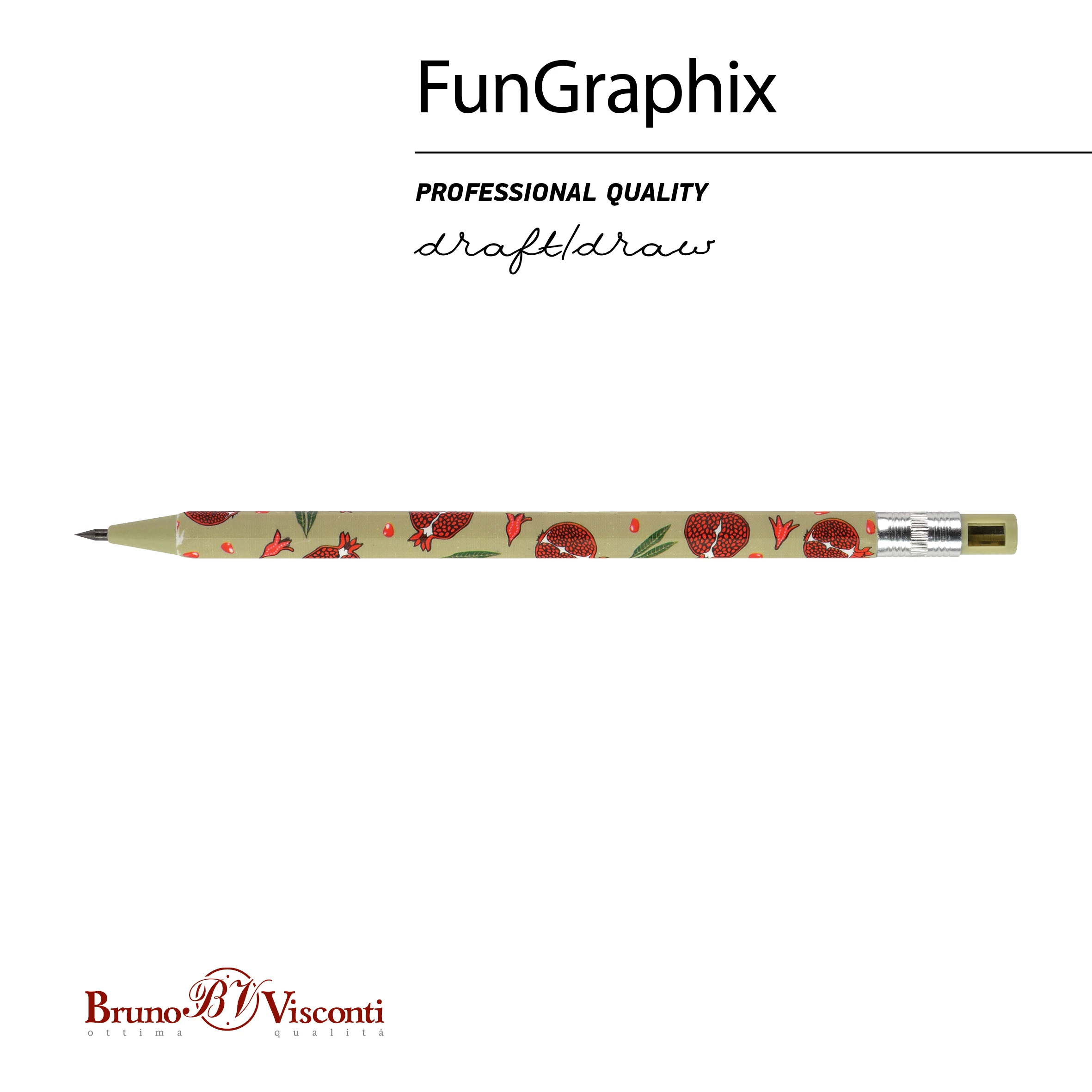КАРАНДАШ МЕХАНИЧЕСКИЙ ЦАНГОВЫЙ С ТОЧИЛКОЙ "FunGraphix. Гранат" 2 ММ КАРАНДАШ МЕХАНИЧЕСКИЙ ЦАНГОВЫЙ С ТОЧИЛКОЙ "FunGraphix. Гранат" 2 ММ