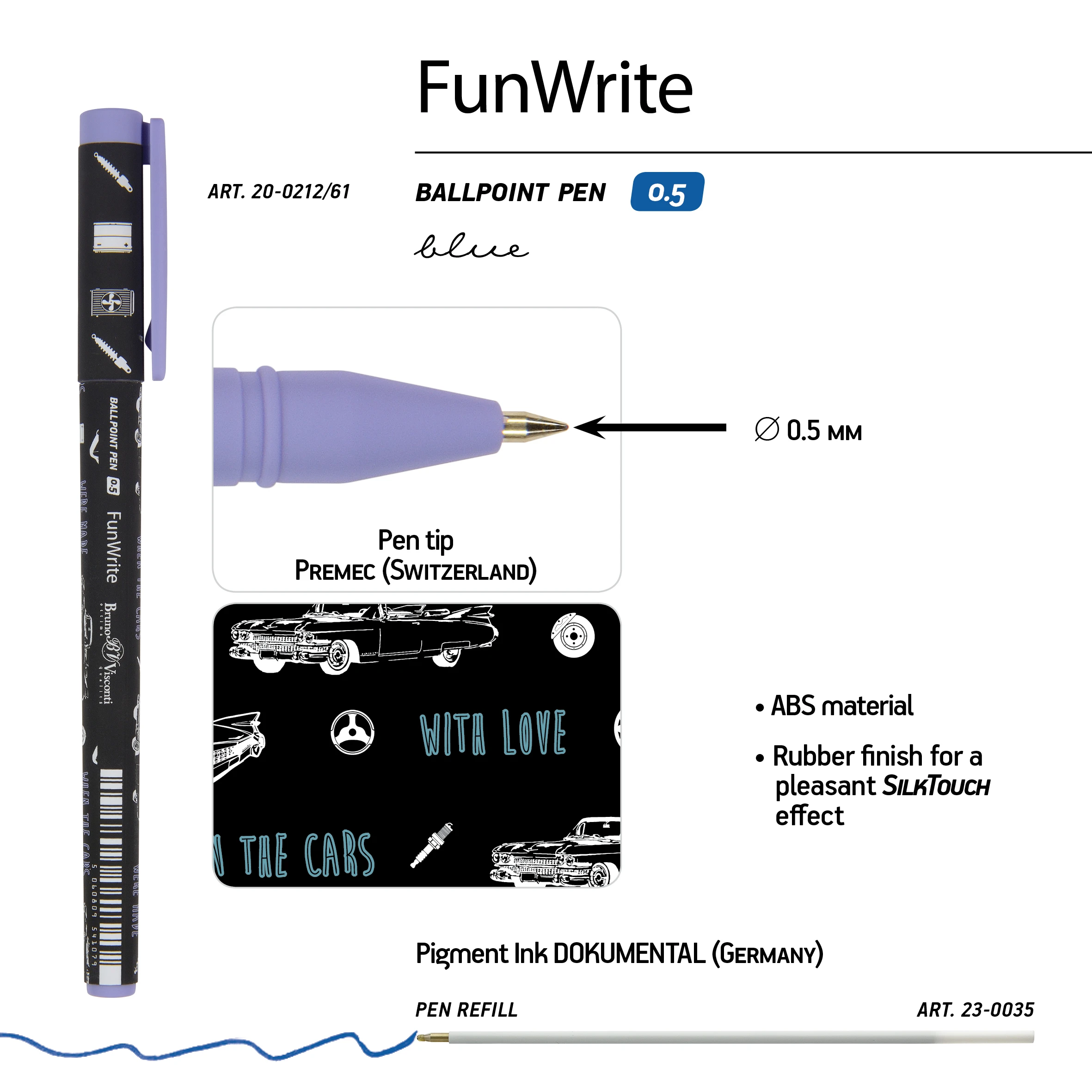РУЧКА "FunWrite. Машины. Цвет голубой" ШАРИКОВАЯ, 0.5 ММ, СИНЯЯ РУЧКА "FunWrite. Машины. Цвет голубой" ШАРИКОВАЯ, 0.5 ММ, СИНЯЯ