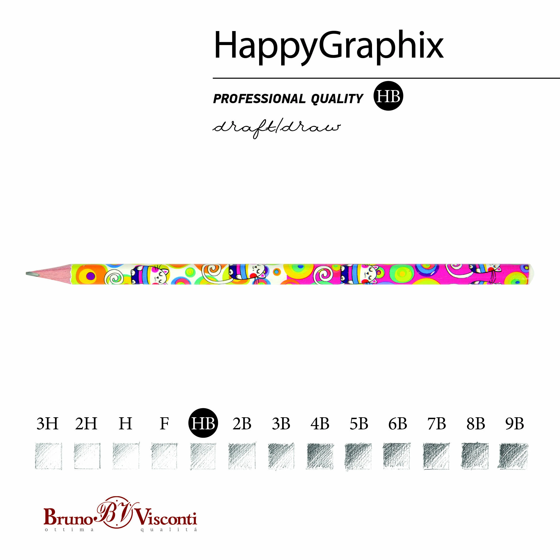 КАРАНДАШ ЧЕРНОГРАФИТОВЫЙ "HappyGraphix" МУЛЬТИКИ. КОТ НВ КАРАНДАШ ЧЕРНОГРАФИТОВЫЙ "HappyGraphix" МУЛЬТИКИ. КОТ НВ