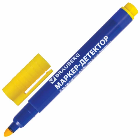 Маркер-детектор для проверки подлинности банкнот, BRAUBERG, блистер, 151245 Маркер-детектор для проверки подлинности банкнот, BRAUBERG, блистер, 151245