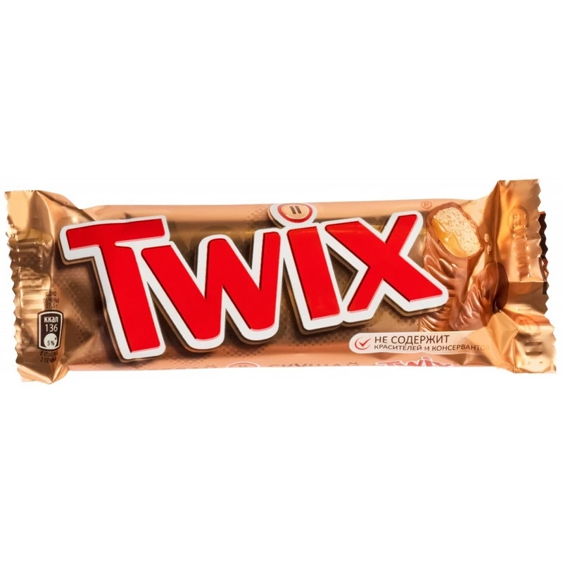 Шоколадный батончик Twix 55г Шоколадный батончик Twix 55г