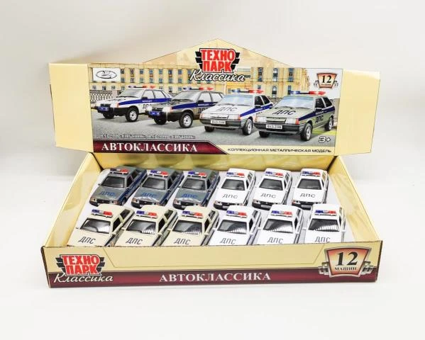 Машина металл LADA-2108/21099 МИЛИЦИЯ 12см, двер,баг,инерц, ассорт, дис.