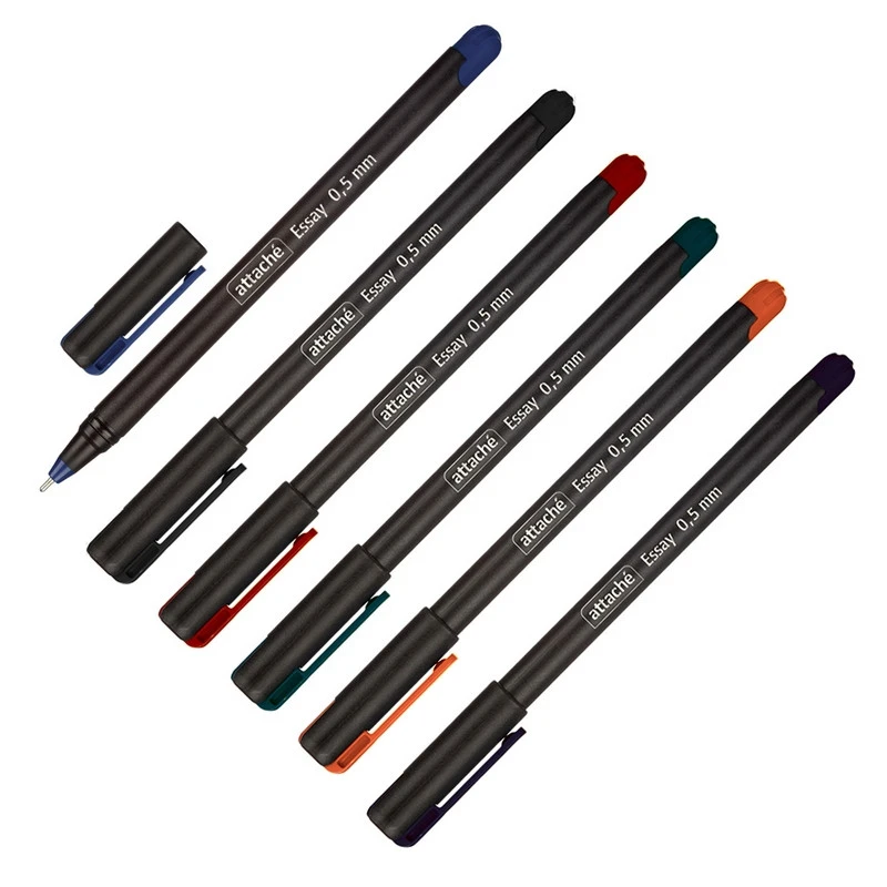 Набор шариковых ручек Attache Essay 0,5мм, набор 6 цветов