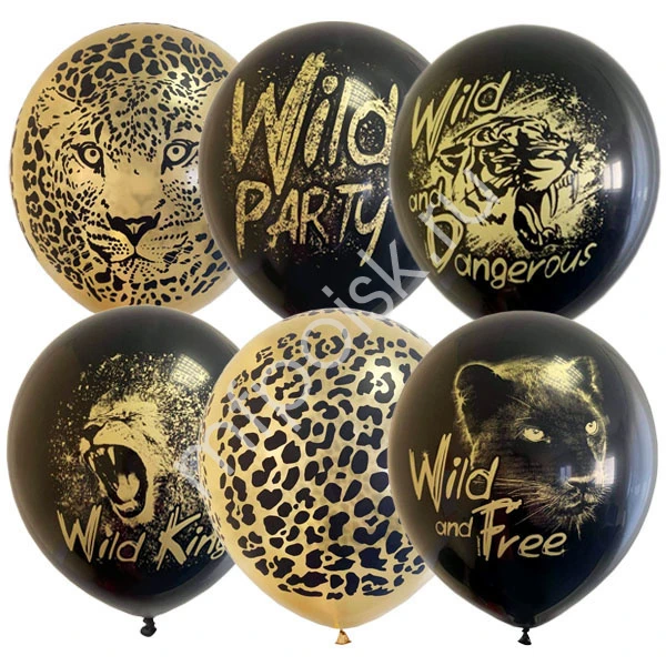 12"/30см BLACK&GOLD ассорти рис Wild Party 25 штук