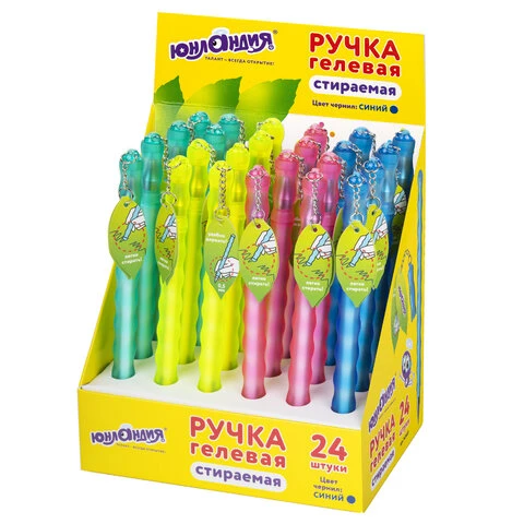 Ручка стираемая гелевая ЮНЛАНДИЯ "Горошек", СИНЯЯ, прорезиненный Ручка стираемая гелевая ЮНЛАНДИЯ "Горошек", СИНЯЯ, прорезиненный