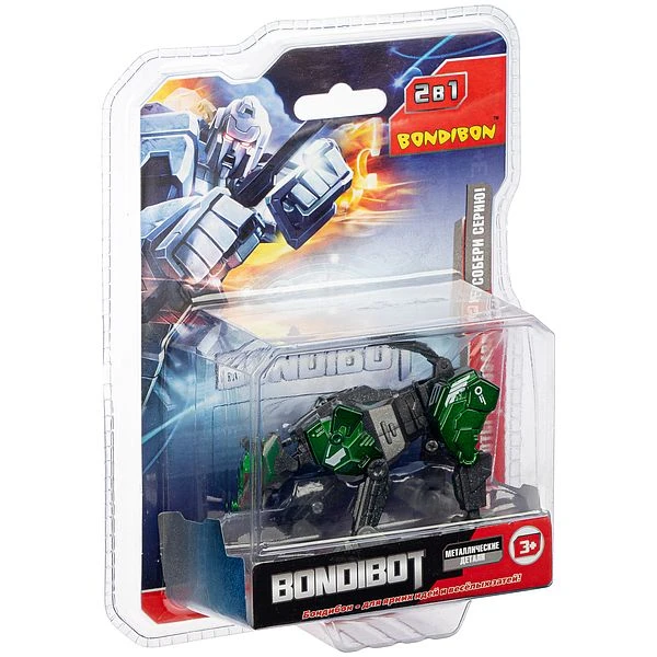 Трансформер 2 в 1 BONDIBOT Bondibon, робот-волк, метал. детали, CRD