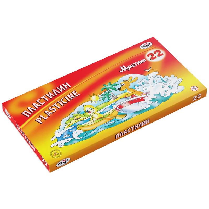 Пластилин Гамма "Мультики", 22 цвета, 440г, со стеком, картон. упак. Пластилин Гамма "Мультики", 22 цвета, 440г, со стеком, картон. упак.