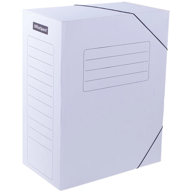 Папка архивная на резинках OfficeSpace, микрогофрокартон, 150мм, белый, до