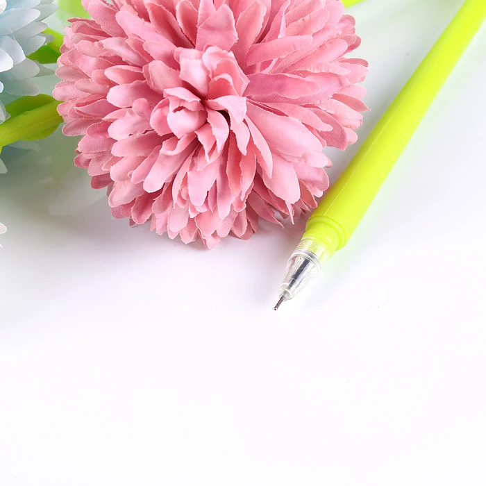 Ручка гелевая синяя "Darvish" Хризантема ассорти