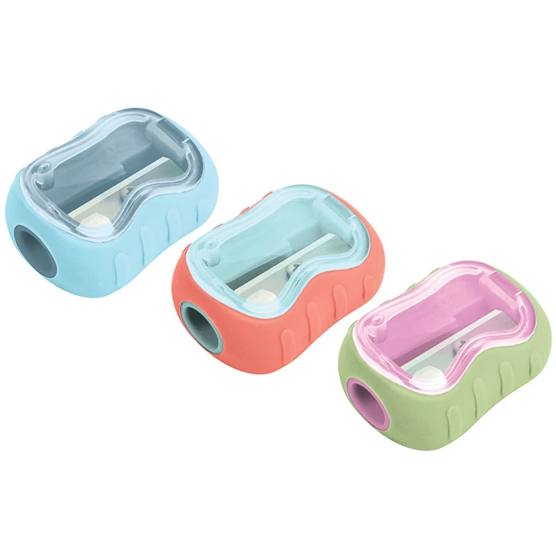 Точилка пластиковая Berlingo "Soft", 1 отверстие, контейнер, ассорти, Точилка пластиковая Berlingo "Soft", 1 отверстие, контейнер, ассорти,