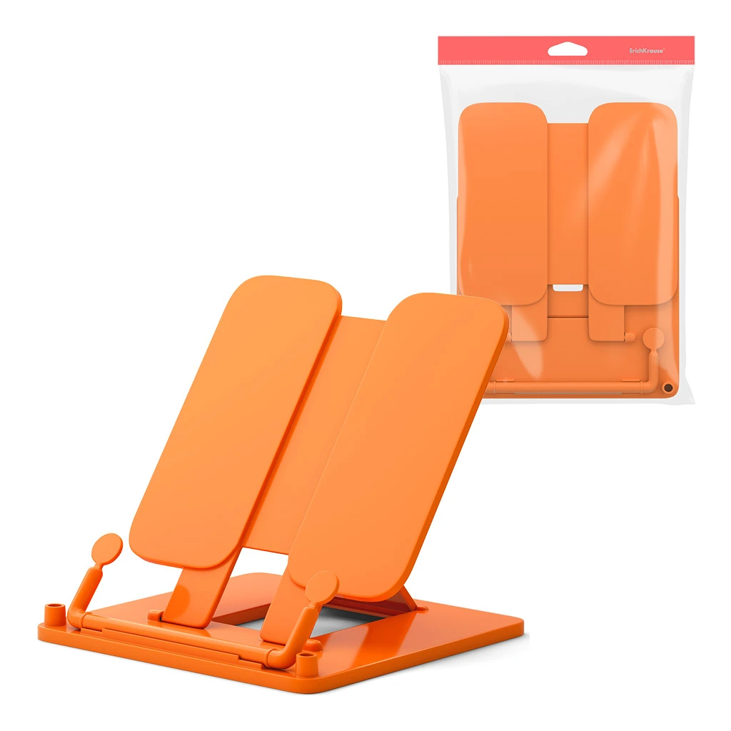 Подставка для книг пластиковая ErichKrause® Neon Solid, оранжевый Подставка для книг пластиковая ErichKrause® Neon Solid, оранжевый