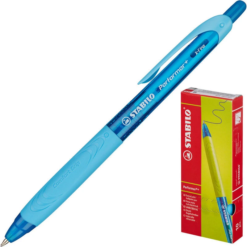 Ручка шариковая автом STABILO Performer+, 0,35мм, прорез грип,синяя 328/3-4 штр. Ручка шариковая автом STABILO Performer+, 0,35мм, прорез грип,синяя 328/3-4 штр.
