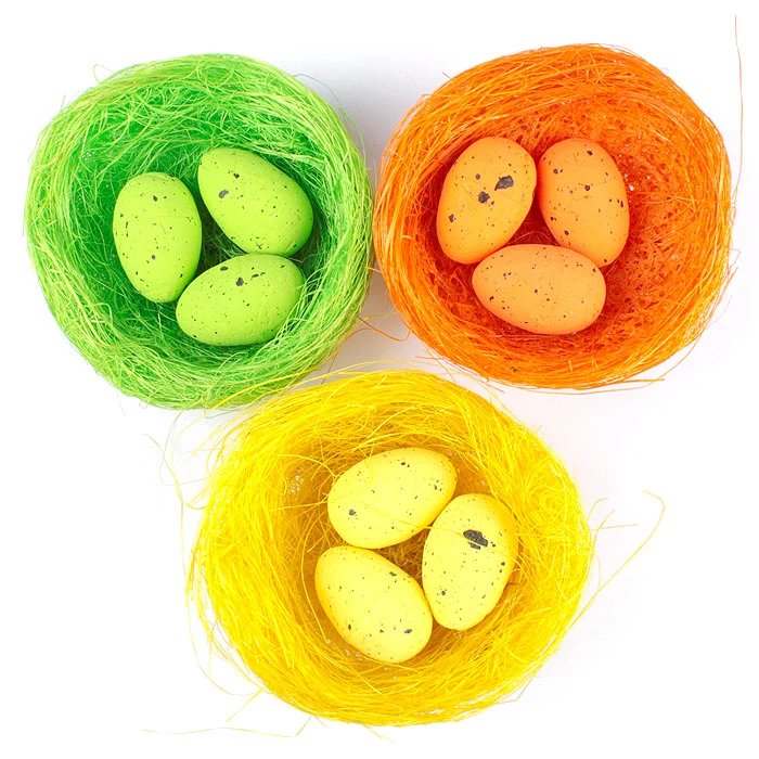 Сувенир декоративный "Гнезда с яйцами" 3шт/уп (набор) Сувенир декоративный "Гнезда с яйцами" 3шт/уп (набор)