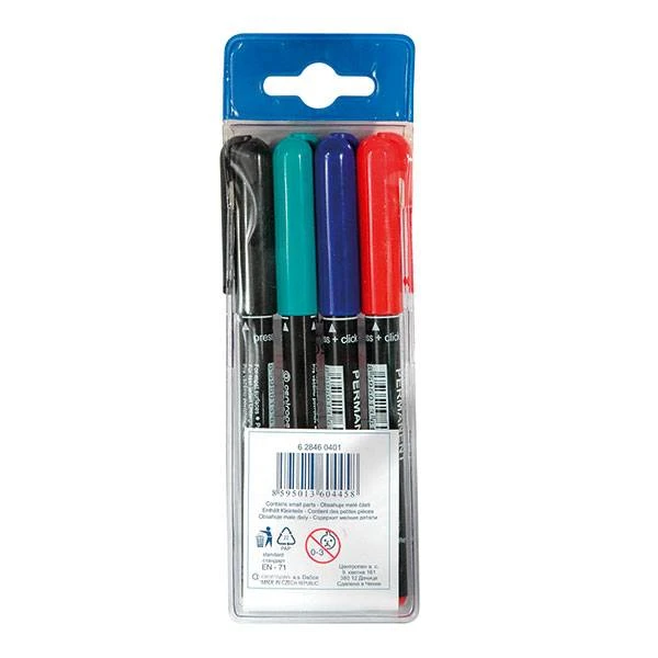 Набор перм.марк. CENTROPEN PERMANENT 1 мм ассорти круглый: 2846/4 штр.: