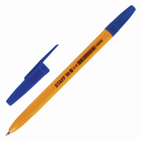 Ручка шариковая STAFF "ORANGE C-51", СИНЯЯ, корпус оранжевый, узел 1 Ручка шариковая STAFF "ORANGE C-51", СИНЯЯ, корпус оранжевый, узел 1