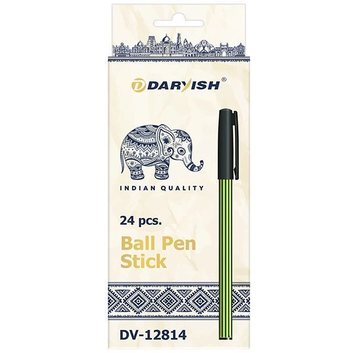 Ручка шариковая синяя "Darvish" Stick корпус в полосочку цвет ассорти Ручка шариковая синяя "Darvish" Stick корпус в полосочку цвет ассорти