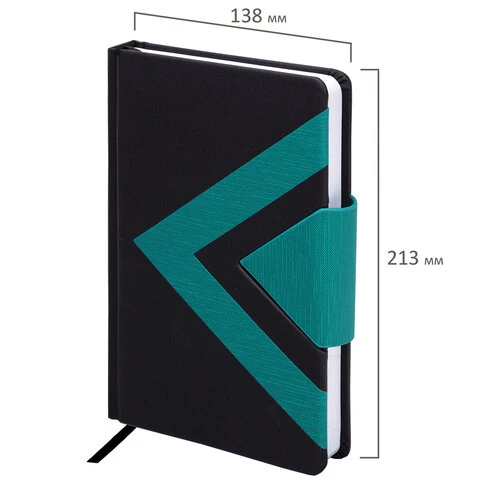 Ежедневник недатированный А5 138x213 мм, BRAUBERG "Waves", под кожу, Ежедневник недатированный А5 138x213 мм, BRAUBERG "Waves", под кожу,