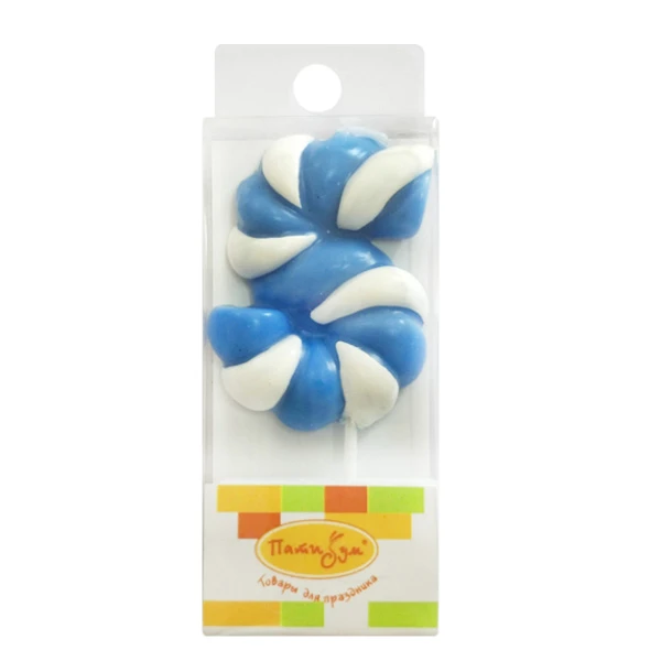 Свеча Цифра 5 Леденец голубой 4,8см