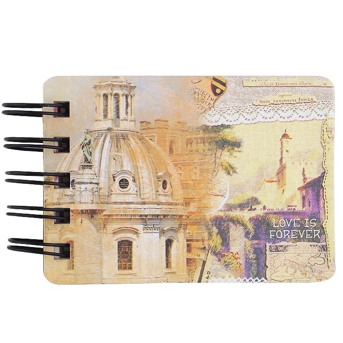 Блокнот А7 68л на спирали в линейку "Города мира"