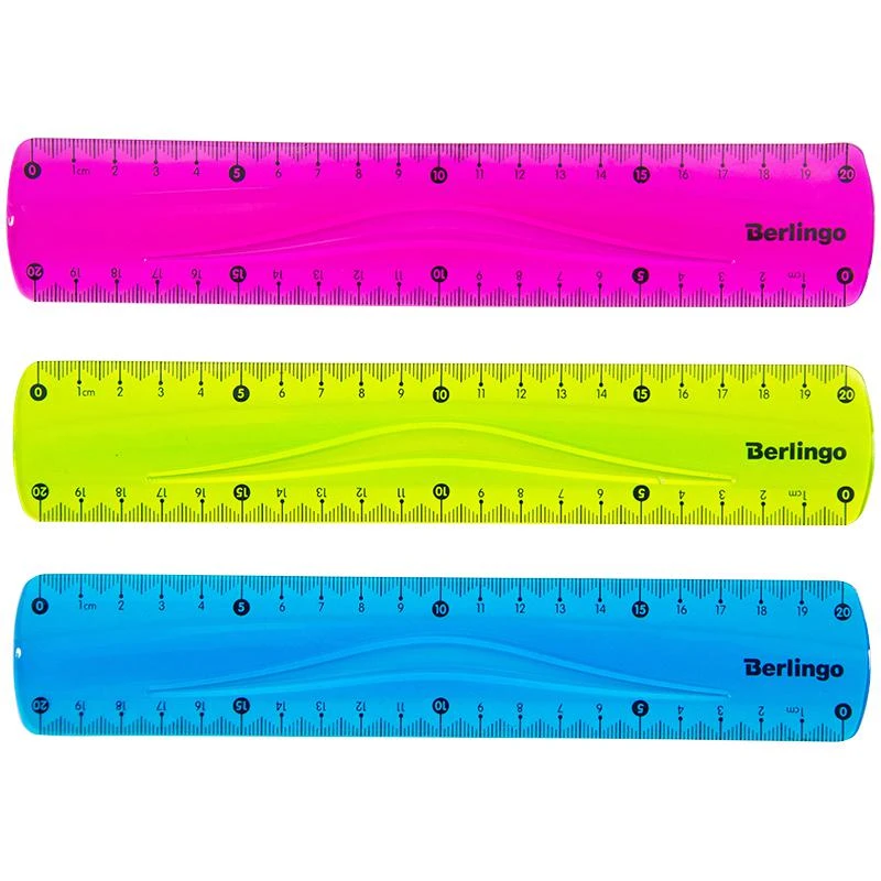 Линейка 20см Berlingo "Flexy", гибкая, ассорти, европодвес PR_10020