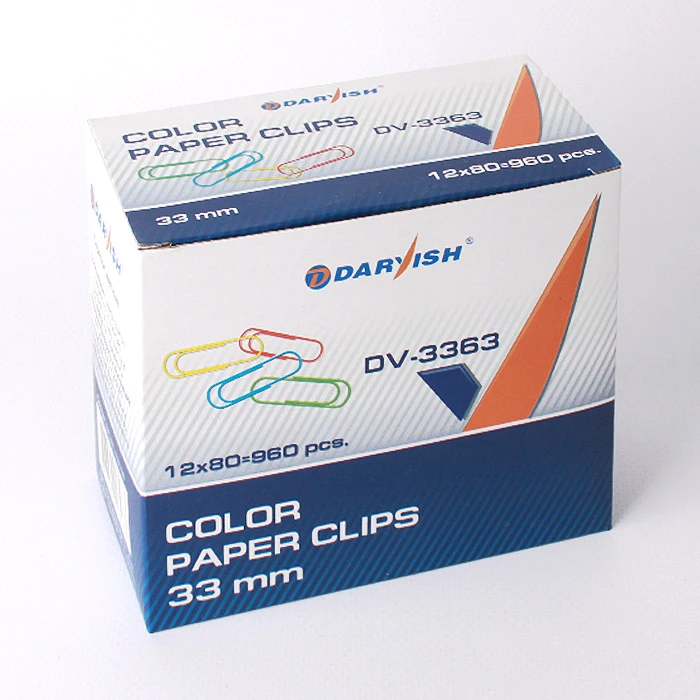 Скрепки 33мм "Darvish" цветные 80шт/уп