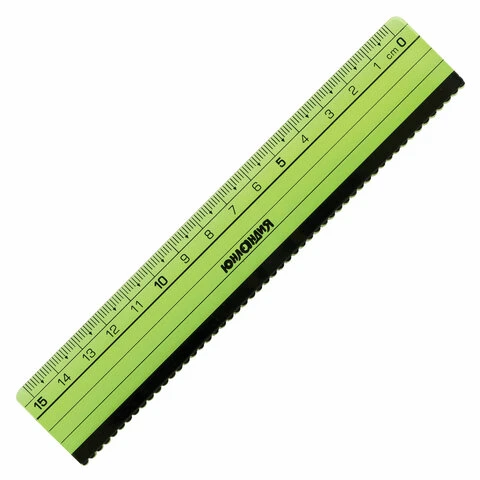 Линейка пластик 15 см ЮНЛАНДИЯ "НЕОНЧИКИ", ассорти, с волнистым краем,