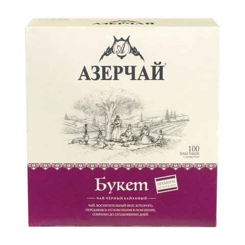 Чай АЗЕРЧАЙ "Premium collection" чёрный, 100 пакетиков с ярлычками по Чай АЗЕРЧАЙ "Premium collection" чёрный, 100 пакетиков с ярлычками по