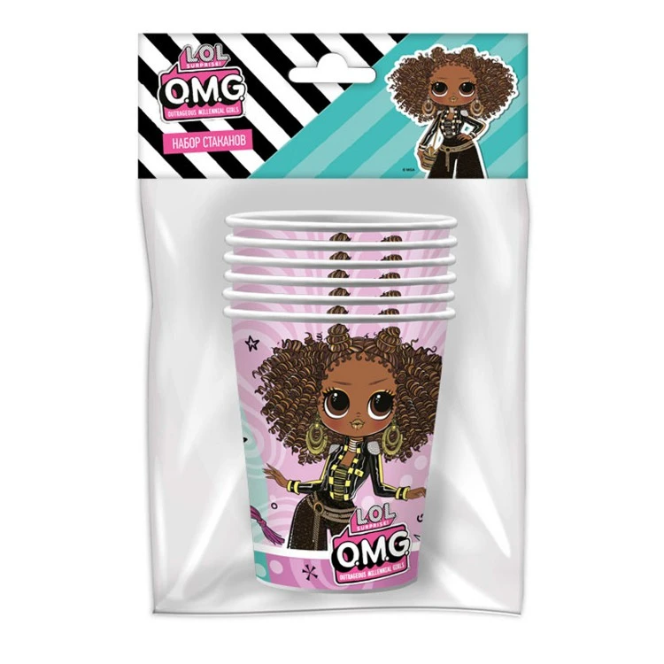L.O.L. Surprise! Набор бумажных стаканов (OMG) 6 штук, 250 мл. L.O.L. Surprise! Набор бумажных стаканов (OMG) 6 штук, 250 мл.