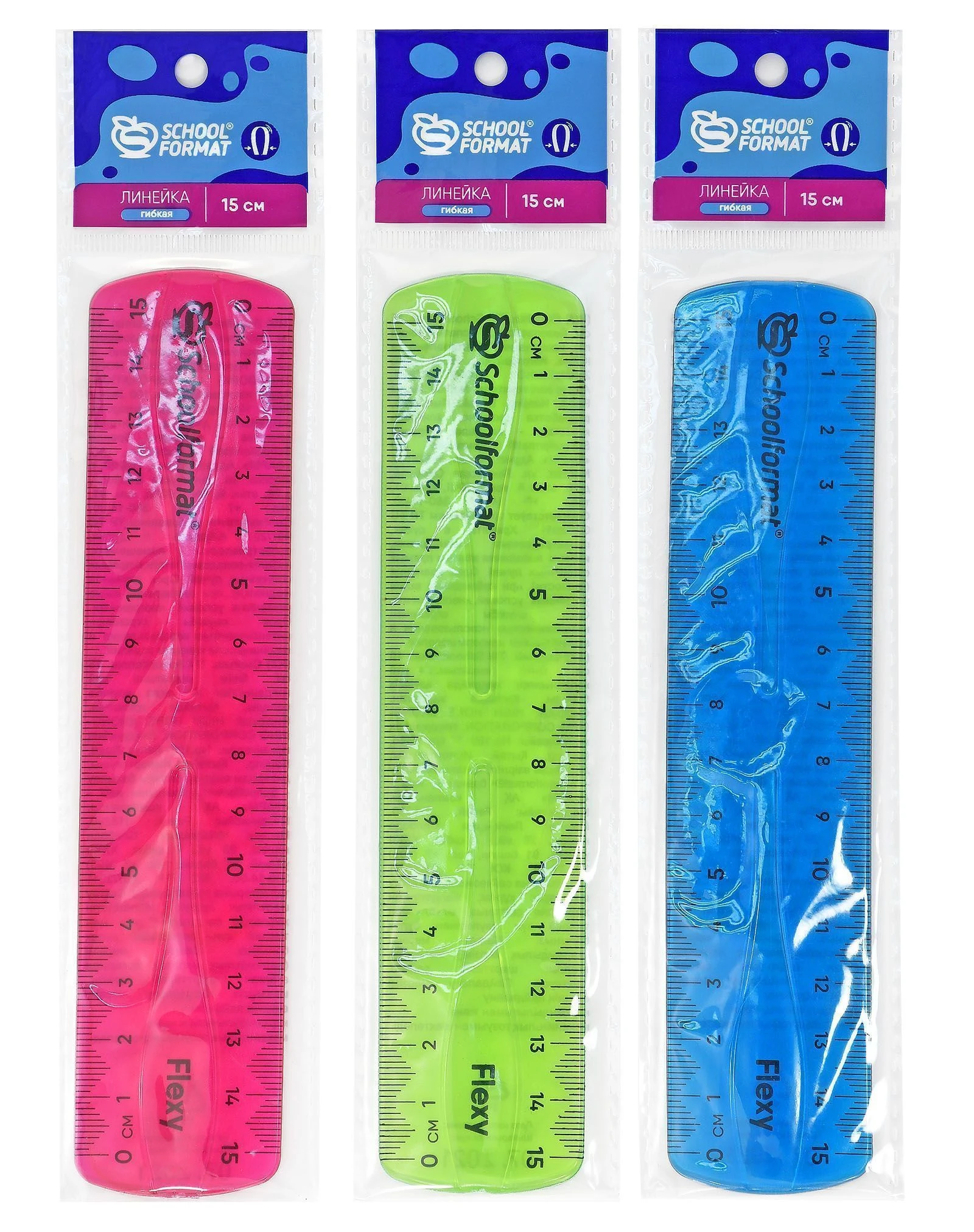 Линейка Schoolformat 15 см пластик гибкая
