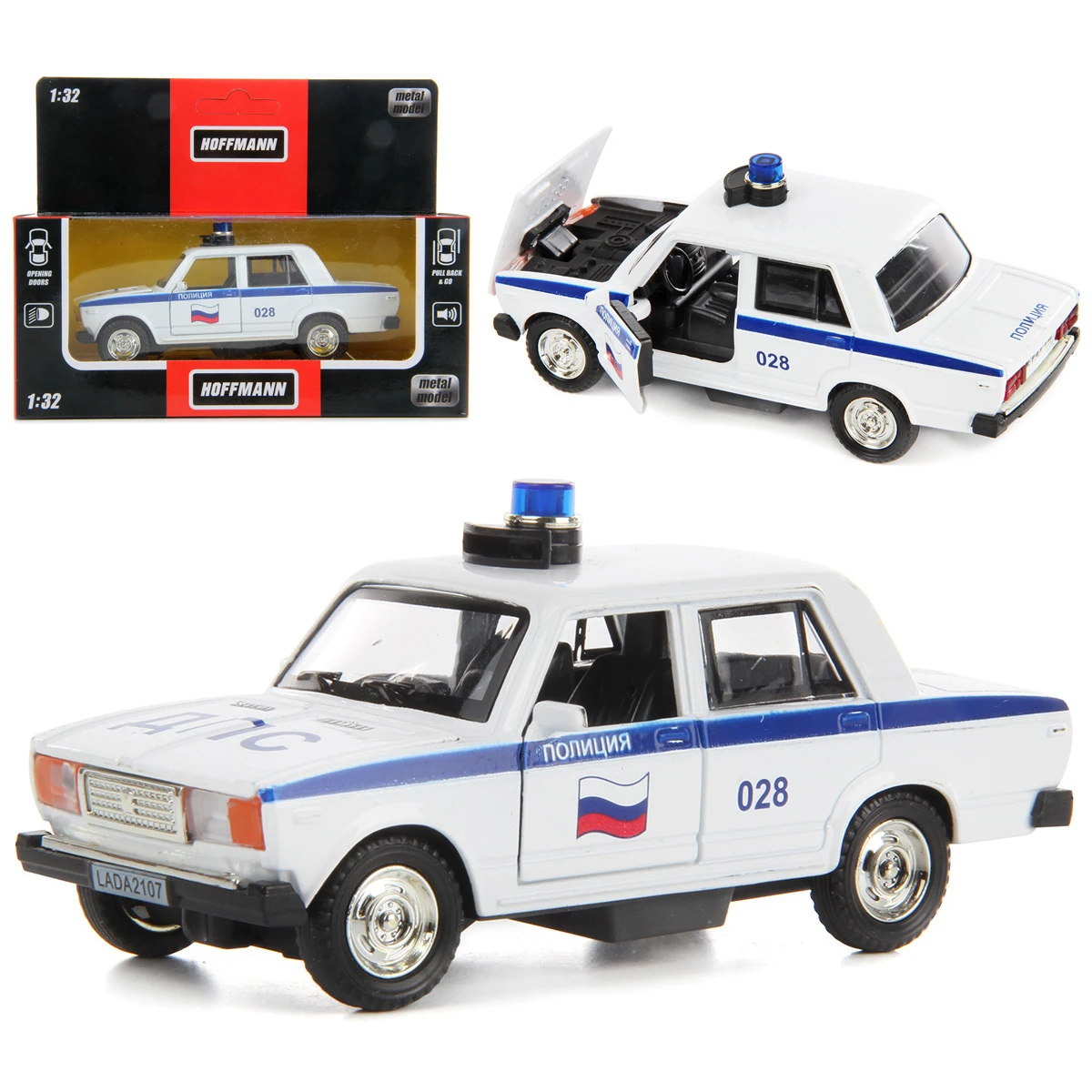 Машина металлическая СПЕЦСЛУЖБЫ-W 1:32, звук/свет, дв.откр., инерция