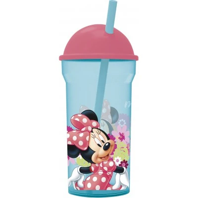 Стакан пластиковый с соломинкой и крышкой-полусферой (прозрачный, 460 мл). Минни Стакан пластиковый с соломинкой и крышкой-полусферой (прозрачный, 460 мл). Минни