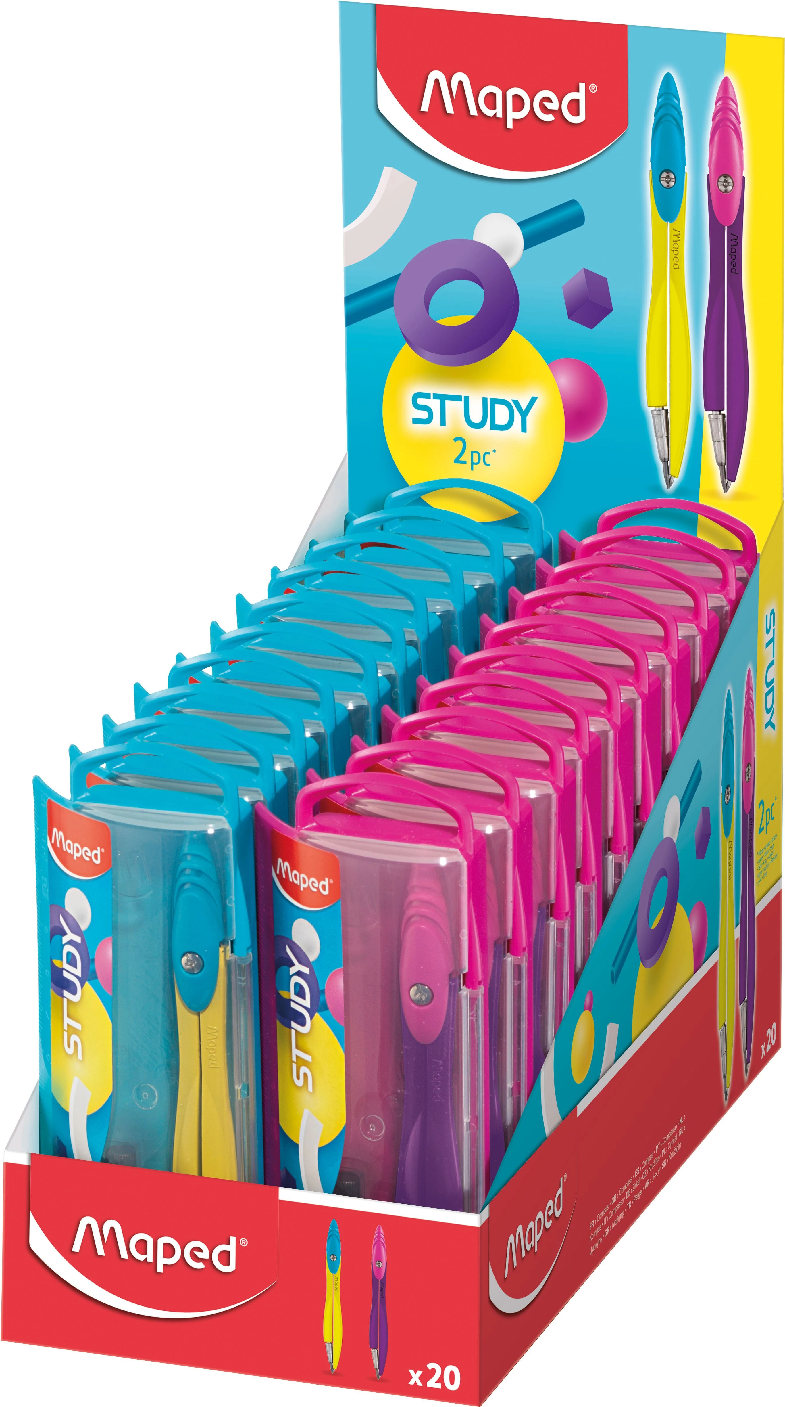 Циркуль MAPED STUDY POP 120 мм метал. ассорти пласт.уп.