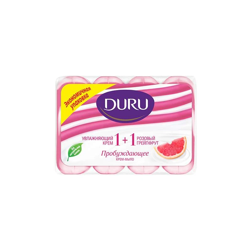Duru Мыло туалетное 1+1 4*80гр. Розовый Грейпфрут арт.512257
