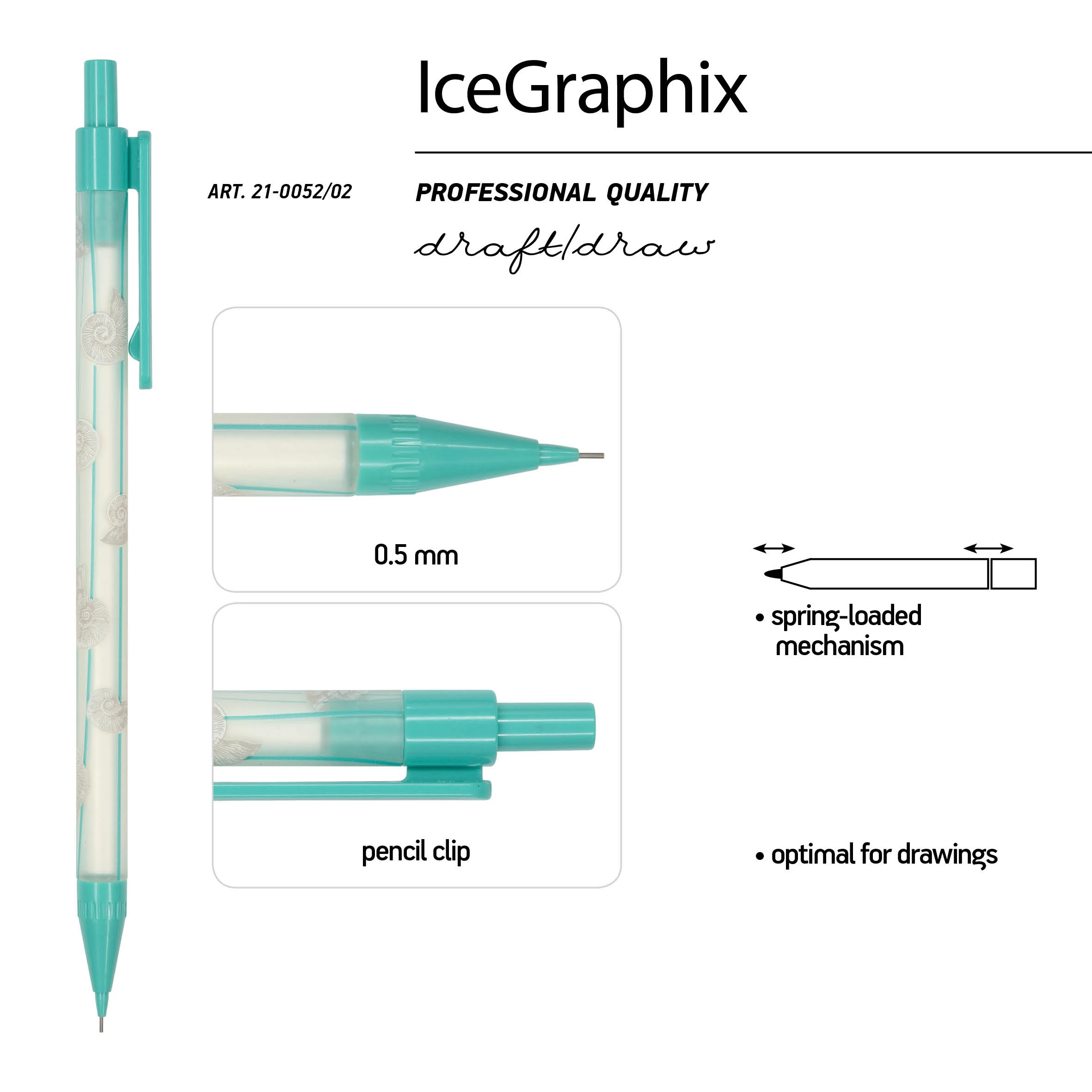 КАРАНДАШ МЕХАНИЧЕСКИЙ "IceGraphix. Морская" 0,5 ММ КАРАНДАШ МЕХАНИЧЕСКИЙ "IceGraphix. Морская" 0,5 ММ