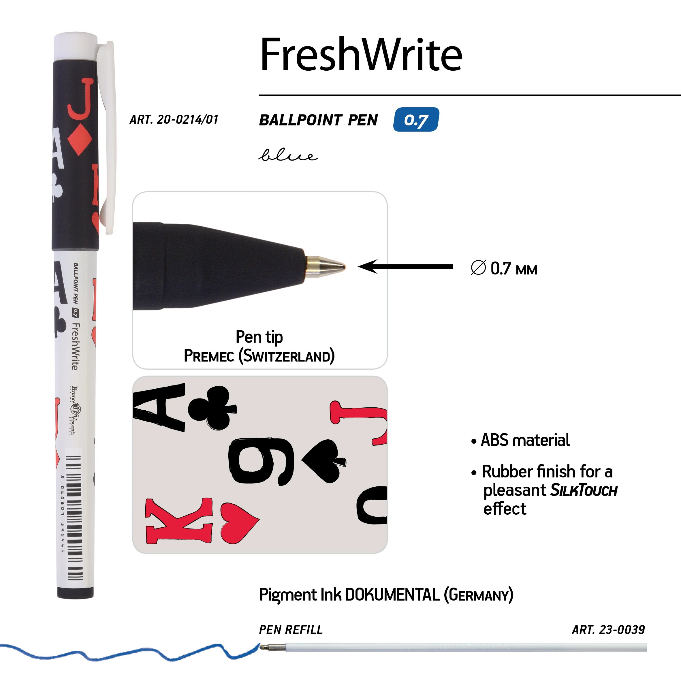 РУЧКА "FreshWrite. Игры. Карты", ШАРИКОВАЯ 0.7 ММ, СИНЯЯ РУЧКА "FreshWrite. Игры. Карты", ШАРИКОВАЯ 0.7 ММ, СИНЯЯ